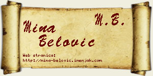 Mina Belović vizit kartica
